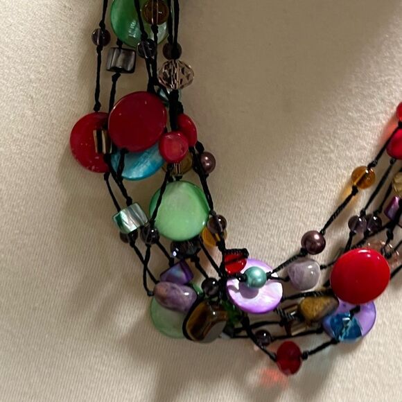 Premier Designs “Spectrum” Multicolor Beaded Necklace #PDNK2 - Picture 4 of 6